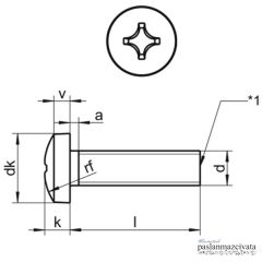 M6  Paslanmaz Yıldız Silindir Baş Vida  (DIN7985) A4 AISI 316 KALİTE - 6x90