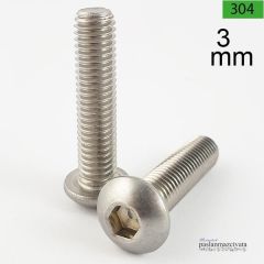 M3 Paslanmaz Bombe Baş Alyan İmbus (DIN7380) 3x8