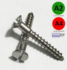 3mm Paslanmaz (MB) Ağaç Vidası DIN95 A2 AISI 304 KALİTE - 3x50
