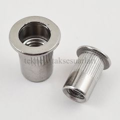 Paslanmaz Flanşlı  Perçin Somun DIN9315 M 6