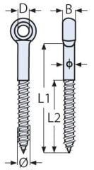 PASLANMAZ GÖZLÜ AĞAÇ VİDASI 12x120