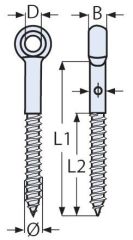 PASLANMAZ GÖZLÜ AĞAÇ VİDASI 8x80