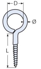 PASLANMAZ HALKA PİTON KANCA A4 AISI 316 KALİTE - 3,5x20