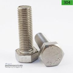 M12 Paslanmaz Civata DIN933 / DIN931 A2 AISI 304 KALİTE - 12x65