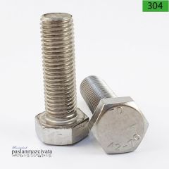 M12 Paslanmaz Civata Altıköşe Başlı (DIN933/DIN931) A4 AISI 316 KALİTE - 12x65