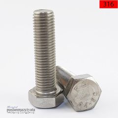 M12 Paslanmaz Civata Altıköşe Başlı (DIN933/DIN931) A4 AISI 316 KALİTE - 12x65