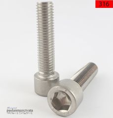M4 Paslanmaz İmbus Civata  DIN912 A4 AISI 316 KALİTE - 4x10