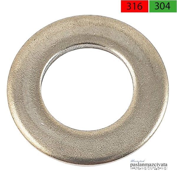 Paslanmaz Pul DIN125 A4 AISI 316 KALİTE - M 20