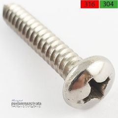 3,9 mm  Paslanmaz    (YSB)  Saç Vidası (DIN 7981) A2 AISI 304 KALİTE - 3,9x45