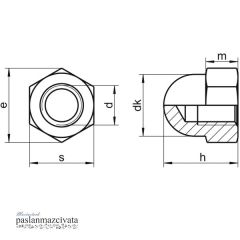Paslanmaz Kör Somun Çeşitleri DIN1587 A2 AISI 304 KALİTE - M 8