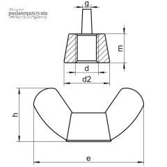 Paslanmaz Kelebek Somun DIN315 A2 AISI 304 KALİTE - M 4