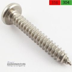 5,5mm  Paslanmaz (YSB) Saç Vidası DIN7981 A2 AISI 304 KALİTE - 5,5x50