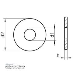 Paslanmaz Geniş Pul DIN9021 A2 AISI 304 KALİTE - M 24