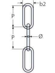 DIN 5685 Paslanmaz Uzun Bakla Zincir 4mm