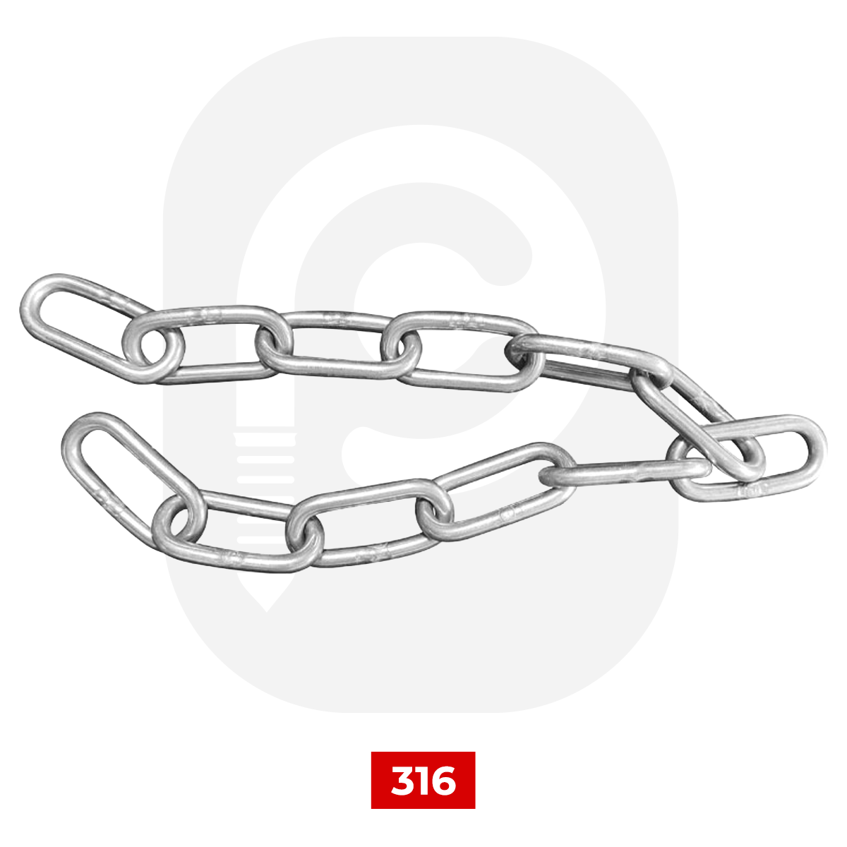 DIN 5685 Paslanmaz Uzun Bakla Zincir 3 mm