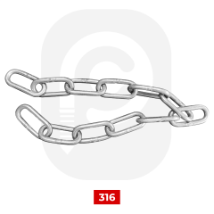 DIN 5685 Paslanmaz Uzun Bakla Zincir 3 mm