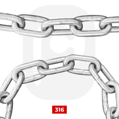 DIN 5685 Paslanmaz Uzun Bakla Zincir 3 mm