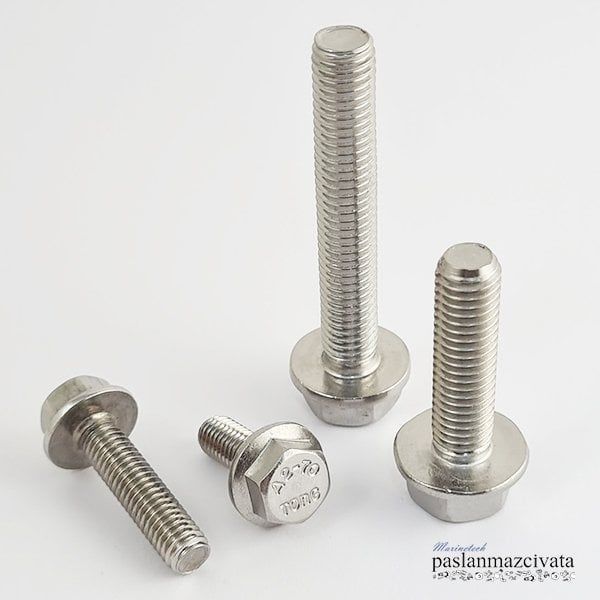 M12 Paslanmaz  Flanşlı Civata  DIN6921