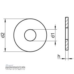 Paslanmaz Geniş Pul DIN9021 A4 AISI 316 KALİTE - M 6