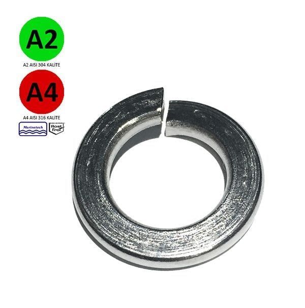 DIN 127 PASLANMAZ YAYLI RONDELA A4 AISI 316 KALİTE - M 10