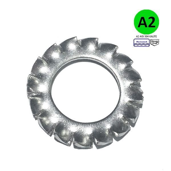 Paslanmaz Tırtıllı Rondela DIN6798 M 10
