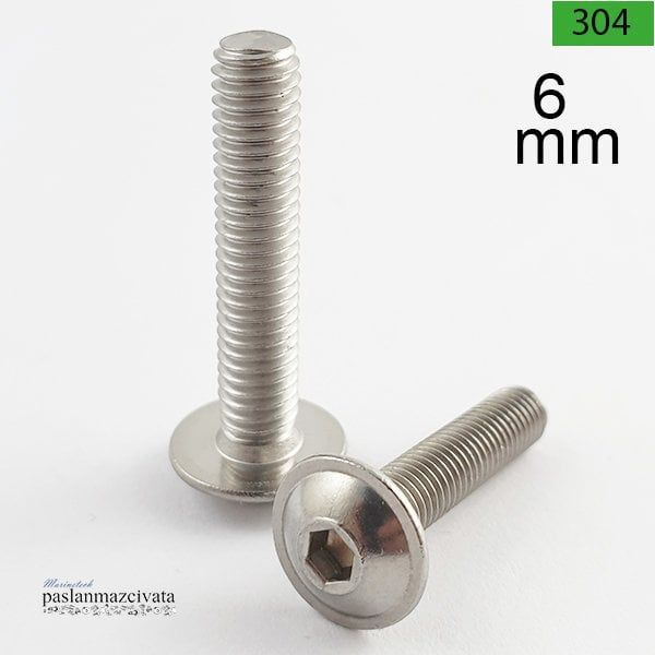 M6 Paslanmaz Pullu Bombe Baş İmbus  (ISO 7380-2) 6x25