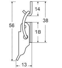 56x36 mm Paslanmaz Mandallı Kilit