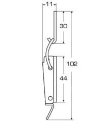 102x16,5 mm Paslanmaz Mandallı Kilit