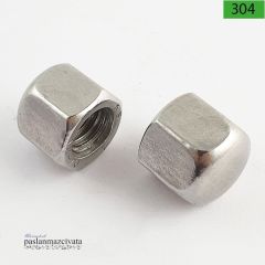 Paslanmaz 6 Köşe Yüksek Kör Somun DIN917 M 12