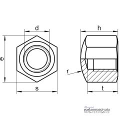 Paslanmaz 6 Köşe Yüksek Kör Somun DIN917 M 8