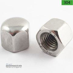 Paslanmaz 6 Köşe Yüksek Kör Somun DIN917 M 8