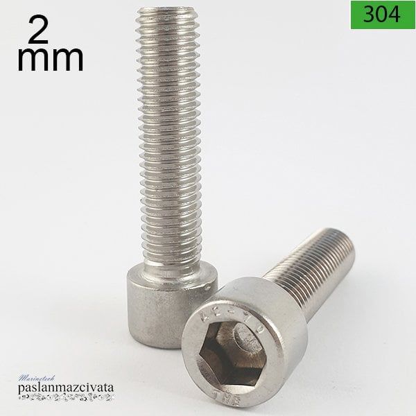 M2 Paslanmaz İmbus Civata (DIN 912) 2x16