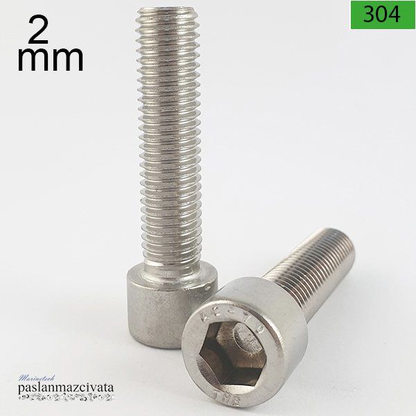 M2 Paslanmaz İmbus Civata (DIN 912) 2x8