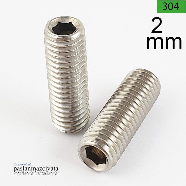 M2 Paslanmaz Setskur (DIN916) 2x12