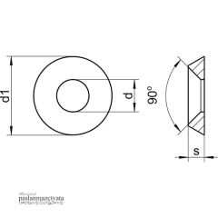 Paslanmaz Havşa Pul, 316 Kalite (DIN 9255) M 5