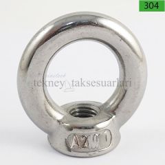 DIN 582 PASLANMAZ GÖZLÜ SOMUN A2 AISI 304 KALİTE - M 16