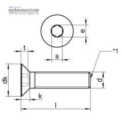 M6 Paslanmaz Havşa Baş İmbus DIN7991 A4 AISI 316 KALİTE - 6x50