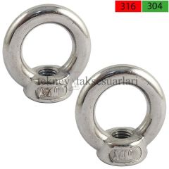 DIN 582 PASLANMAZ GÖZLÜ SOMUN A4 AISI 316 KALİTE - M 10