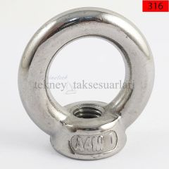 DIN 582 PASLANMAZ GÖZLÜ SOMUN A4 AISI 316 KALİTE - M 20