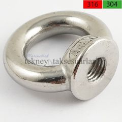 DIN 582 PASLANMAZ GÖZLÜ SOMUN A4 AISI 316 KALİTE - M 30