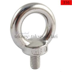 ERKEK MAPA CİVATA,ÇEŞİTLERİ DIN580 A2 AISI 304 KALİTE - M 6