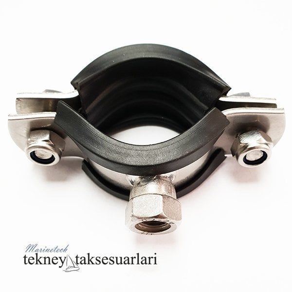 Paslanmaz Somunlu Lastikli Boru Kelepçesi 1 inç