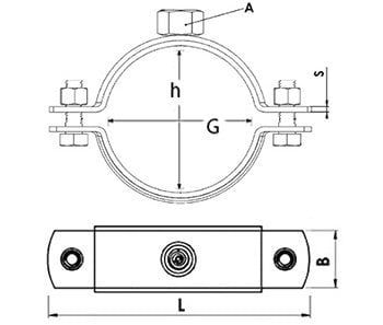 Paslanmaz Saplı Boru Kelepçesi - (304 Kalite) 2 1.2 inç
