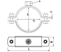 Paslanmaz Somunlu Lastikli Boru Kelepçesi 2 1.2 inç