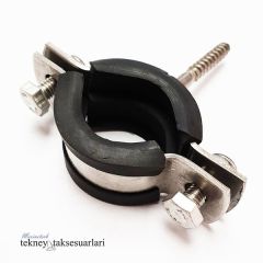 Paslanmaz Trifonlu Lastikli Boru Kelepçesi  (304 Kalite) 1.2 inç