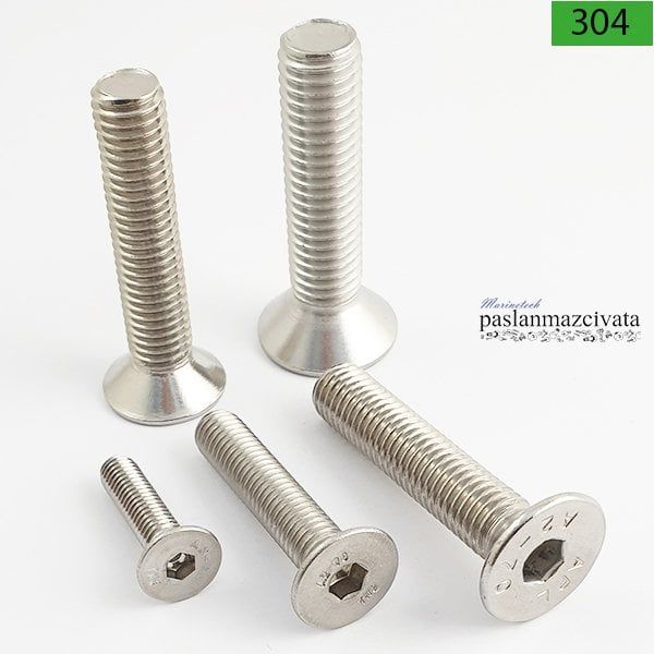 M10 Paslanmaz Havşa Baş Alyen Civata (DIN 7991) A4 AISI 316 KALİTE - 10x40