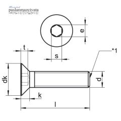 M10 Paslanmaz Havşa Baş İmbus DIN7991 A4 AISI 316 KALİTE - 10x110