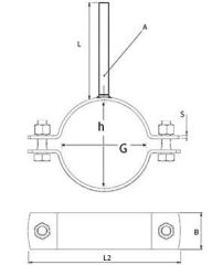 Paslanmaz Saplı Boru Kelepçesi  (304 Kalite) 4 inç