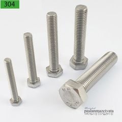 M24 Paslanmaz Civata Altıköşe Başlı (DIN933/DIN931) 24x60
