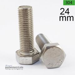 M24 Paslanmaz Civata Altıköşe Başlı (DIN933/DIN931) 24x60